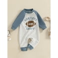 thumbnail image 5 of Elippeo Baby Boy Jumpsuit Fashion Long Sleeve Round Neck Football Print Newborn Romper Playsuit 3 6 12 18 Months, 5 of 10