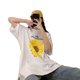 thumbnail image 5 of Camiseta de mujer Jumpingount estampado floral manga corta cuello redondo suelto blanco L, 5 of 7