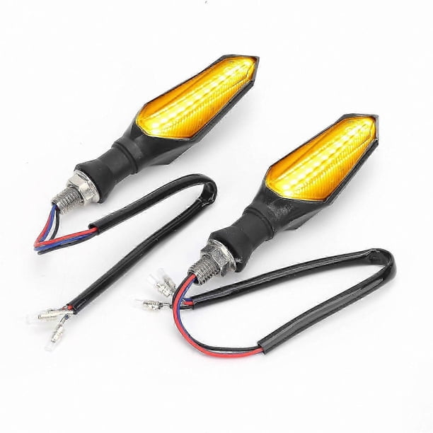 2-Pack LED Turn Signal Lights, Amber Blue Dual Color, 12-15V for Electric Scooters & ATVs