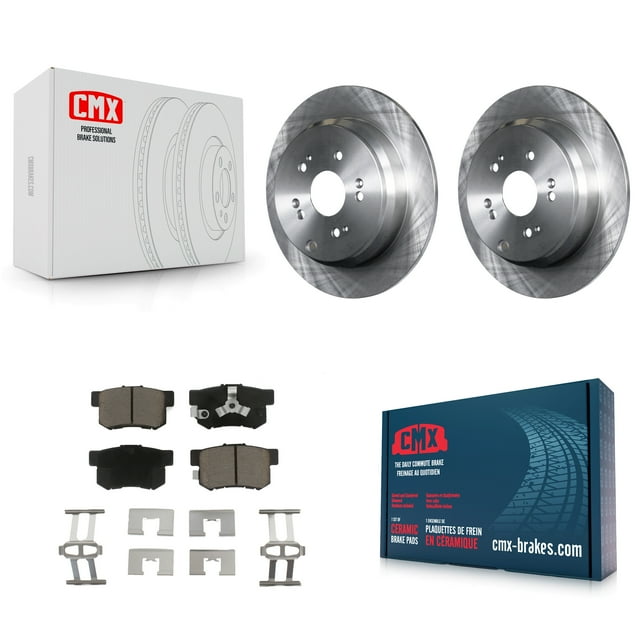 CMX Rear Disc Brake Rotors and Ceramic Pads Kit for Car Honda CR-V Acura RDX K8C-102000