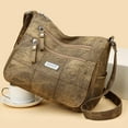 thumbnail image 4 of LUOGENLI Crossbody Bags for Women Medium Size Travel Women Shoulder Bag Fashionable New Pattern Simple Solid Color Retro Practical Large Zipper Messenger Bag Crossbody Bags for Women Leather Woven, 4 of 5