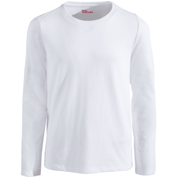 Epic Threads Big Girls Long Sleeve Basic Tee Bright White M (8-10)