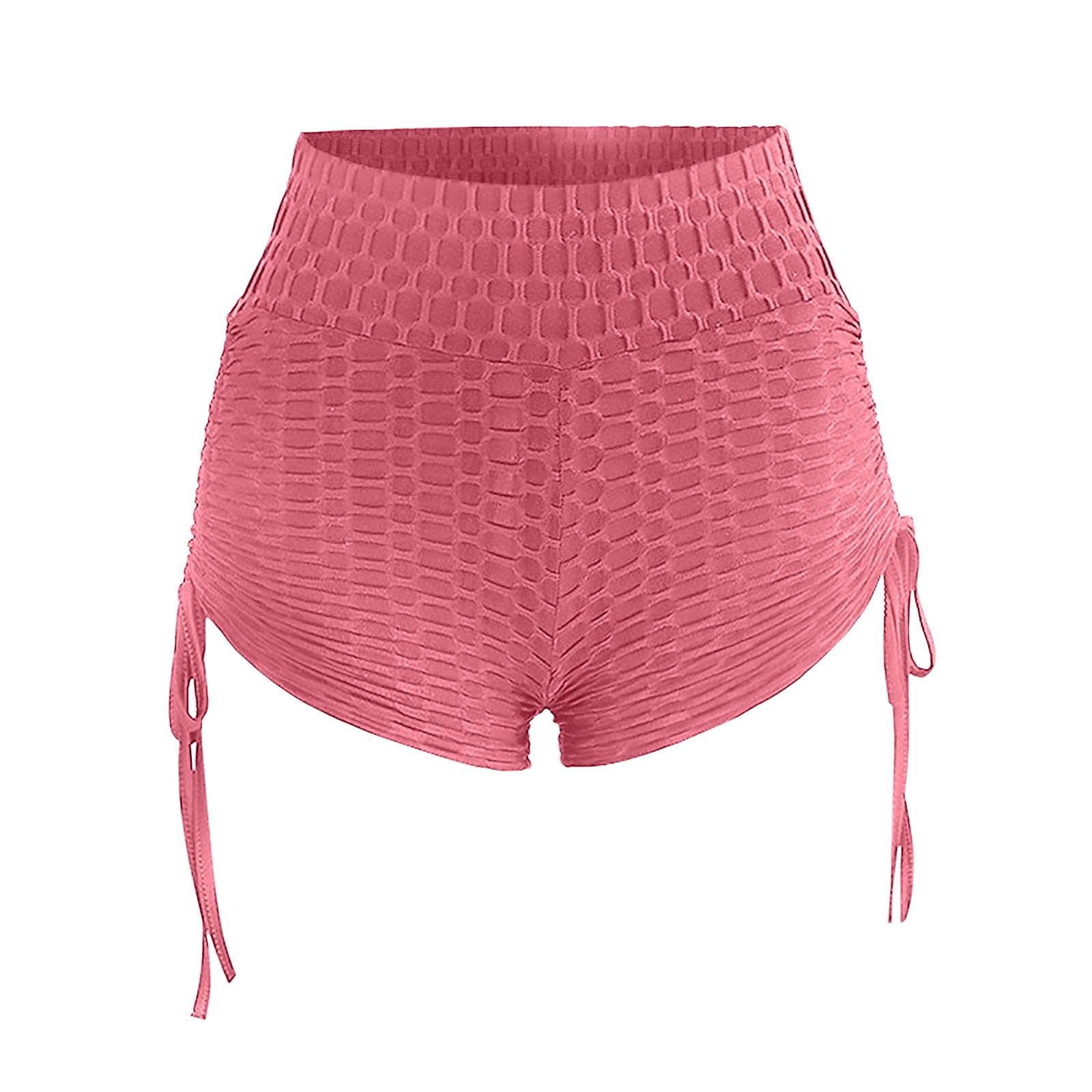 ★ GLOWNY★ STRING BOOTY SHORTS 3 Colors GY25HSSW202 YYDGH Sports Booty Shorts for Women Side Drawstring High