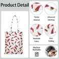 thumbnail image 2 of Sac Fourre-Tout en Toile Chili Motif Légumes Rouges Épicés Illustration Peinture Esthétique Kawaii Dessin Animé Réutilisable Écologique Léger Pliable, 2 of 6