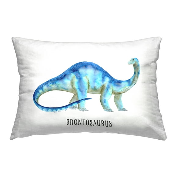 Stupell Industries Brontosaurus Dinosaur Learning 14" x 20" Animals Print Polyester Throw Pillow, Zip Closure 1 Count