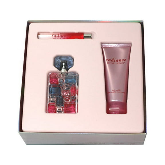 Britney Spears Radiance 3pcs Set  - 1.7oz EDP, 3.3oz Body Souffle, Rollerball