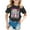 Black, variant on HUITKMM Girls Shirts Girls' Back To School Bow Print Short Sleeve Top Stylish and Comfortable