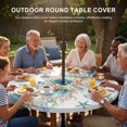thumbnail image 3 of Round Outdoor Tablecloth with Umbrella Hole and Zipper, Beach Coastal Tablecloth with Elastic Waterproof, Nautical Shell Starfish Coral Summer Patio Table Covers for 36" - 44" Picnic Pool Tables, 3 of 9