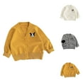 thumbnail image 2 of Fdrone Toddler Baby V-Neck Knit Cardigan Sweater with Cute Dog Embroidery Solid Color Loose Sweater Button Closed Casual Fall Winter Cardigan for Boys Girls, 2 of 7