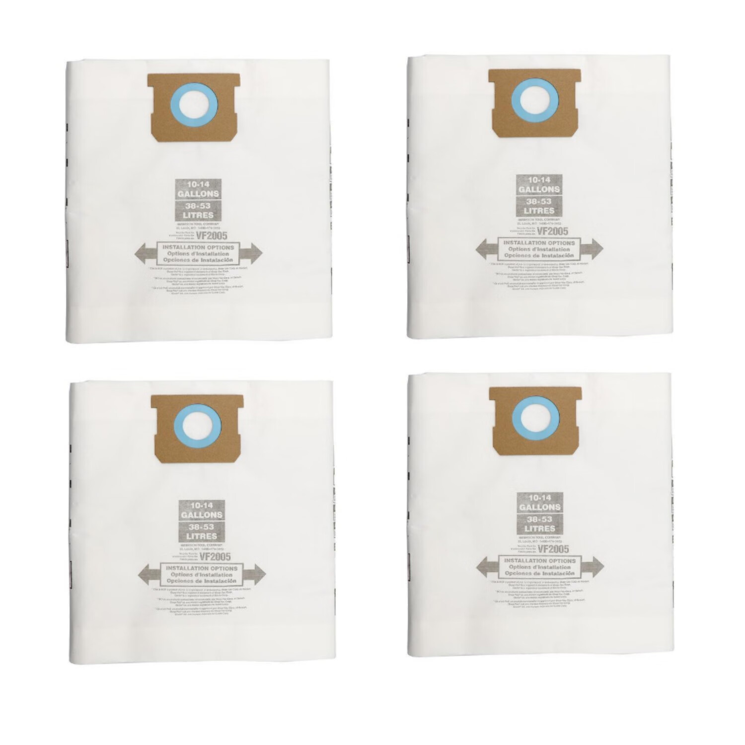 Vacuum Filter Bag, Fits 1014 Gallon Shop Vac Bags Vacuum Dust