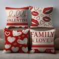 thumbnail image 5 of HUGNEO 20x20 Inch Red White Lip Print Pillow Cover, Family Love Decorative Cushion Case for Sofa Bedroom, No Insert, 5 of 8