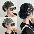 thumbnail image 4 of Hot Sale Female Lace Embroider Headwrap Postpartum Cap Cover White Hair Turban Headwear Headband Cap Hair Band 08, 4 of 8
