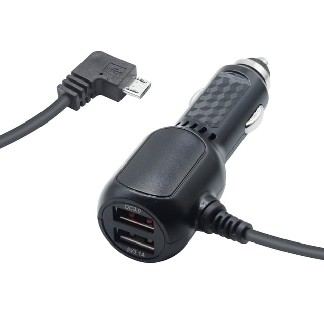 Cable de alimentación micro USB para cámara Dash Cam de 3,5 m con doble puerto USB de 12 a 24 V