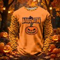 thumbnail image 2 of Ruiwill Halloween Shirts For Boys Size 10-11 Years Letter Pumpkin Print Orange Halloween Clothes For Boys Fall Funny Long Sleeve Kids Tees, 2 of 4