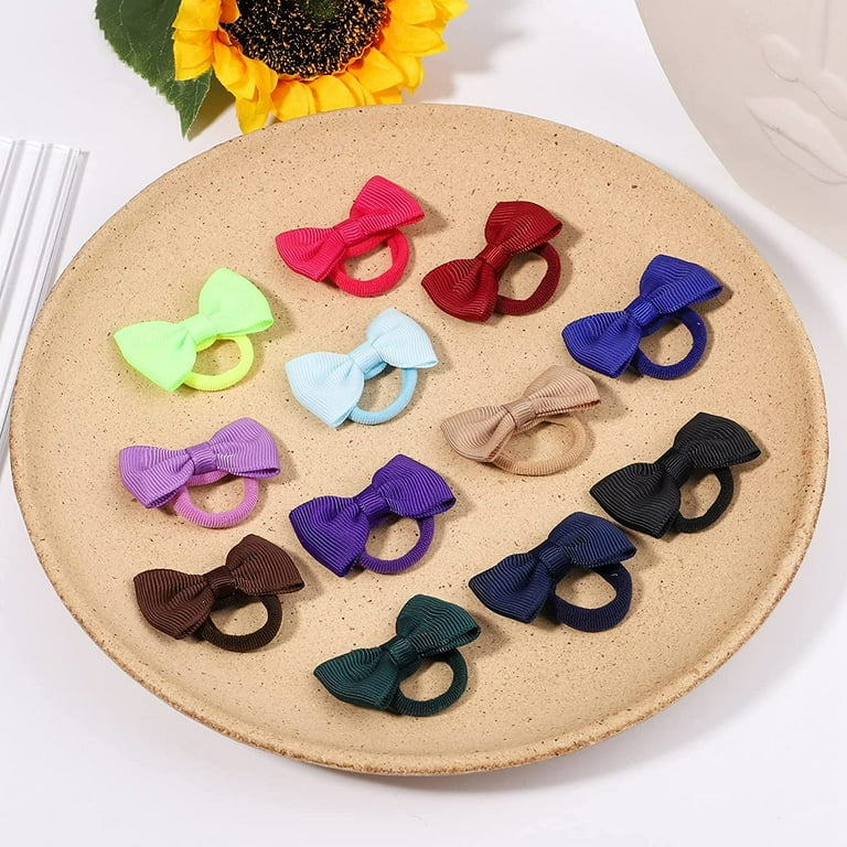 80Pcs Baby Hair Ties Toddler Hair Bows Rubber Bands with Bows