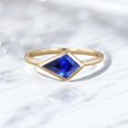 thumbnail image 4 of KANISHKAGEMS&JEWELS 2Ct 9x7mm / Kite Cut Sapphire Wedding Ring Rose Gold Plated Solitaire Jewelry Bezel Set Proposal Ring Anniversary Gift For Wife, 4 of 5
