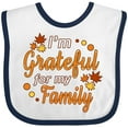 thumbnail image 3 of Inktastic I'm Grateful for My Family in Orange with Fall Leaves Boys or Girls Baby Bib, 3 of 4