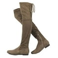 thumbnail image 3 of DREAM PAIRS Women's Fashion Faux Suede Over The Knee Thigh High Flat Boots PAULINE KHAKI Size 6, 3 of 7