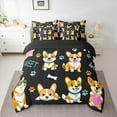 thumbnail image 2 of Manfei Cartoon Corgi Dog 7-Piece Bedding Comforter Set for Teens Kids Children,Kawaii Animal King Bedding Sets,Cute Pets Ultra Soft Bed Sheets,Ultra Soft Home Decor,Reversible, 2 of 8