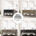 thumbnail image 5 of Black Oak Double Bath Vanity 60" W X 22" D With Intriguing Cultured Marble Top And Faucet - Spacious Storage Soft Close Feature 60"x22" Enticing 4 Drawers Open Shelf For Practical, 5 of 5