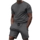 thumbnail image 1 of Conjunto de Pantalones de Dos Piezas de Color Sólido Casual de Manga Corta de los Hombres Camiseta Y Pantalones de Playa con Bolsillos Verano, 1 of 5