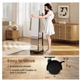 thumbnail image 3 of Full Length Mirror with Coat Rack, 55" Standing Floor Mirror with Lockable Wheels, Hanging Rods, & Storage Shelves, for Bedroom, Closet, Living Room, Entryway (Black & Dark Walnut), 3 of 9
