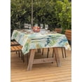 thumbnail image 2 of Outdoor Tablecloth with Umbrella Hole and Zipper, Watercolor Forest Colorful Rectangle Table Cloth 52x70 Inch Waterproof Tablecloth, Abstract Art Modern Trees Picnic Table Cover for Patio Camping, 2 of 7