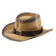 thumbnail image 3 of Valora Western Cowboy Straw Hat for Men Women Shapeable Wide Brim Outdoor Beach Sunshade Unisex Classic Style Black, 3 of 6