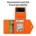 thumbnail image 5 of ELEHOLD for Samsung Galaxy Z Flip 4 6.7 inch Wallet Case, Zipper Purse Card Holder Crossbody Shoulder Strap Magnetic Snap Kickstand Function Shockproof Faux Leather Case for ZFlip4,Orange, 5 of 7
