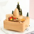 thumbnail image 3 of Christmas Music Box Wooden Christmas Tree Train Musical Box for Birthday Wedding Gift Decorative New, 3 of 10