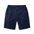 thumbnail image 3 of idosla Men's Cotton Chino Shorts Casual Elastic Waist Drawstring 7 Inch Summer Beach Golf Shorts with Pockets (Navy, L), 3 of 7