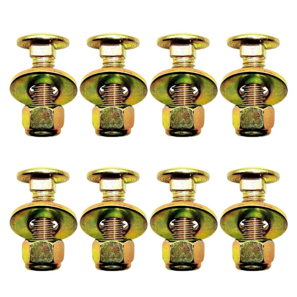 shiyou-3/8" x 1-1/4"Carriage Bolts by Colors Galvanization of Square Neck with Nylon Lock Buckle nut and Big Size Washer Assembly Unit,Carbon Steel,Grade 2.(8pcs Pack)