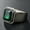 Green, variant on Men Women Black Stainless Steel Blue Stone Ring Band Wedding Gift Size 7-12-8-Green
