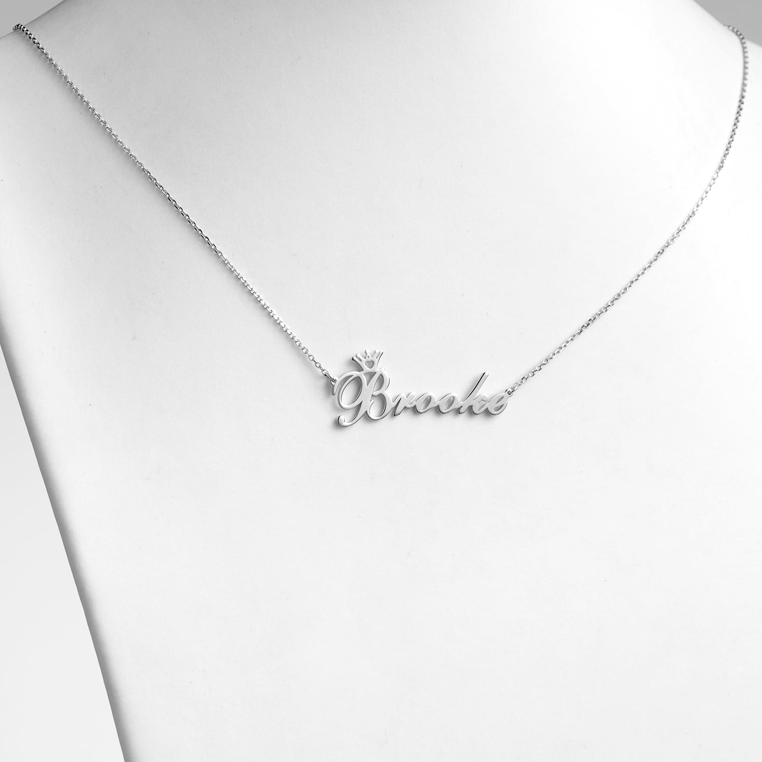 Personalized Girls Sterling Silver or Gold over Silver Princess Script Name Necklace