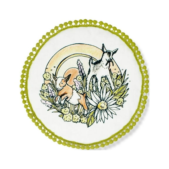 Everything Kitchens 9" Round Pot Holder | Caprine Caper Baby Goat