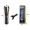 thumbnail image 3 of Rechargeable LED Flashlight Super Bright Zoomable Torch with Digital Battery Display Hidden USB Port for Outdoor Camping Emergency Hiking, 3 of 9