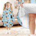 thumbnail image 5 of Pug and Dog Paw Print Blue Pattern Lamb Fleece Blanket Hoodies for Teens ,Teens Oversize Sherpa Wearable Hooded Blanket Sweatshirt with Super Pockets, 5 of 5