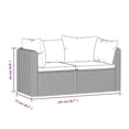thumbnail image 2 of vidaXL 2 Piece Patio Sofa Set with Cushions Poly Rattan Black, 2 of 4
