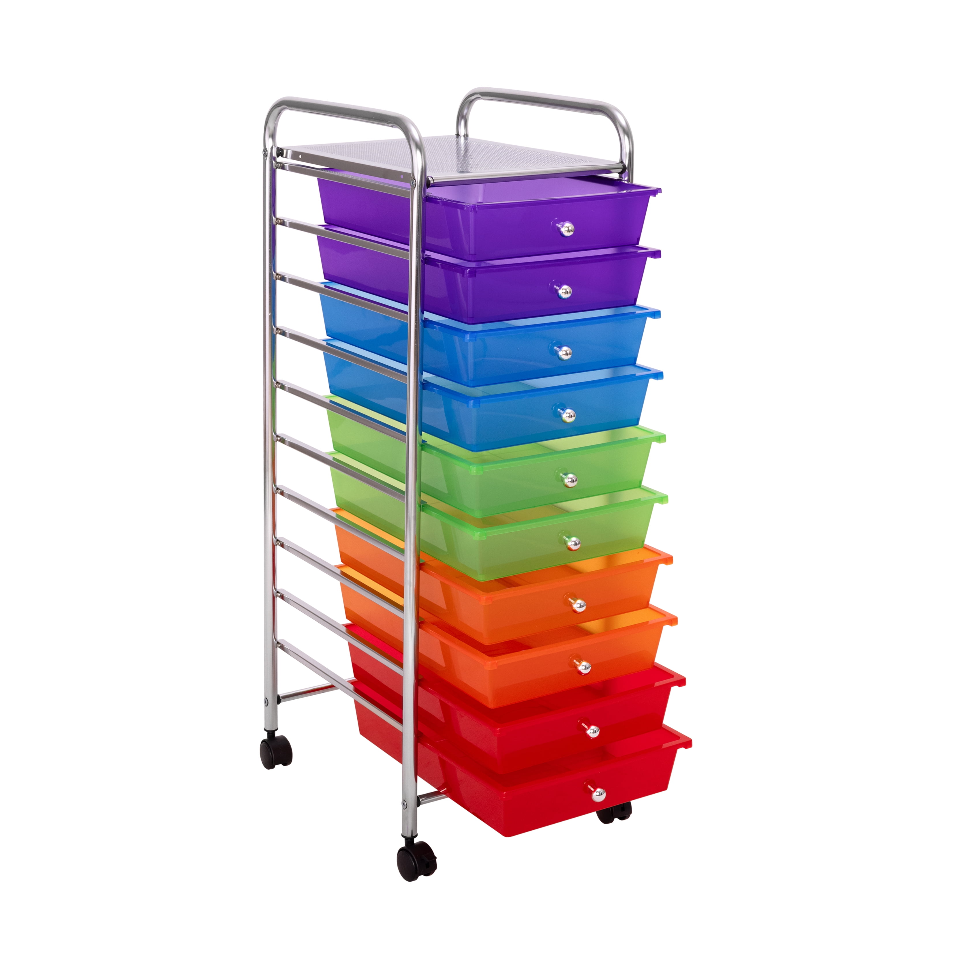 Seville Classics Steel 10 Compartments File Organizer, Multi-Color