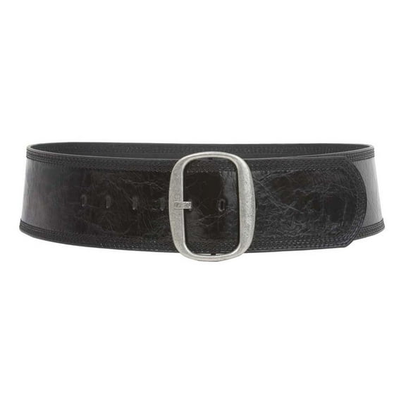 Women's 3" (75 mm) Wide Oval Tone-on-tone Stitching Edged Contour Belt