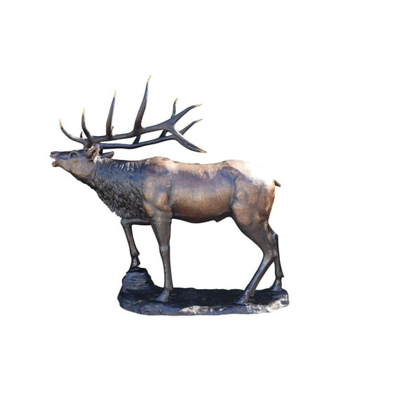 Life-Size Elk Bronze Statue -  Size: 43"L x 99"W x 87"H.