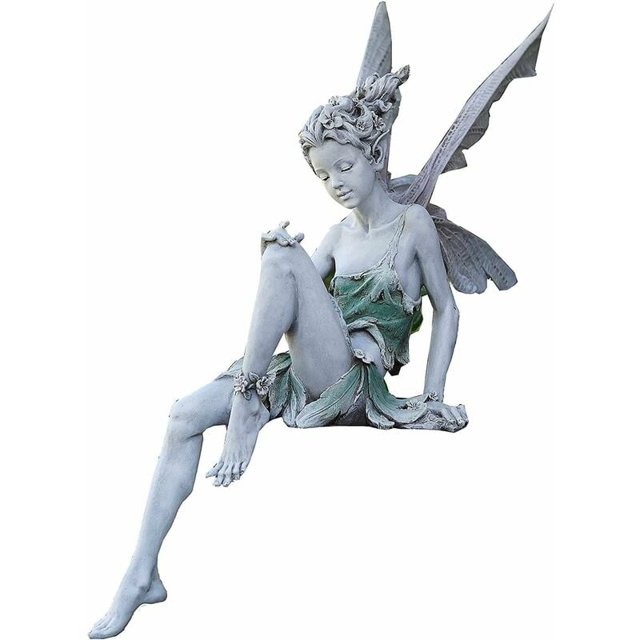 Figuras de jardín Elfos sentados Estatua de ángel de 22 cm Figuras de jardín Estatua de hadas G