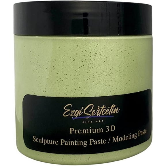 3D Sculpture Painting Paste|Modeling Paste|Decorative Plaster|Ready to Use|Unique Metallic Pearl and Neon Colors|Ideal for Artwork|Stencil|Flowers|Texture and Art Relief|6 oz|Metallic Pistachio