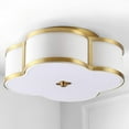 thumbnail image 5 of JONATHAN Y Quatrefoil 18" Scalloped Shade Metal Classic Glam LED Flush Mount, Brass Gold, 5 of 7