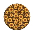 thumbnail image 4 of Spare Tire Cover, Vintage Brown Plaid Sunflower Wheel Cover Tire Covers For Trailers Car Truck Camper Universal Tire Covering Fits Diameter14"-17", 4 of 4