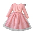 thumbnail image 4 of Girls Tulle Dress with Bow, Princess Party Dress with Long Sleeves, Children's Bow Waist Dress for Birthday Flower Girl and Special Occasions, Age 1-8 Years Pink 90, 4 of 6