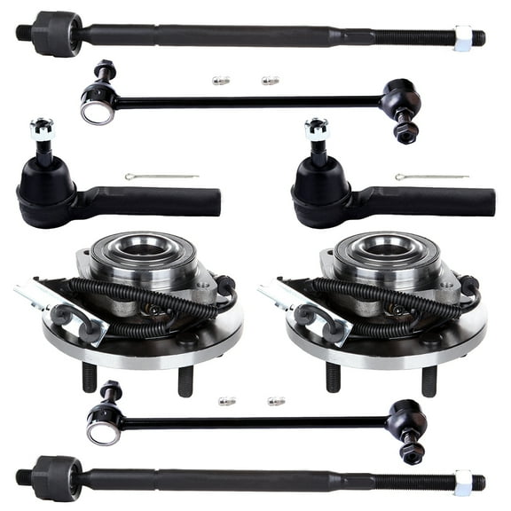 ECCPP Wheel Hub Assembly 08 09 10 11 12 13 14 15 16 for Chrysler Town & Country for Dodge Grand Caravan - Front Inner Tie Rod End Front Sway Bar End Link Outer Tie Rod End Wheel Hub Bearing