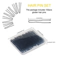 thumbnail image 2 of Horquillas para el cabello en forma de U, 130 horquillas para moño para mujer, con caja de almacenamiento, (2,4 pulgadas), (negro), 2 of 7