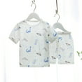 thumbnail image 2 of ZRBYWB Toddler Boy Girl Clothes Short Sleeve Clothing Kids Pajamas Sleepwear Cartoon Print Tops Shorts Outfits Baby Clothes, 2 of 7