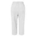 thumbnail image 4 of yunLCZ Pants for Women High Waisted High Waist Linen Capris For Women Drawstring Elastic Waist Harem Pant Basic Lightweight Linen Pant, 4 of 4